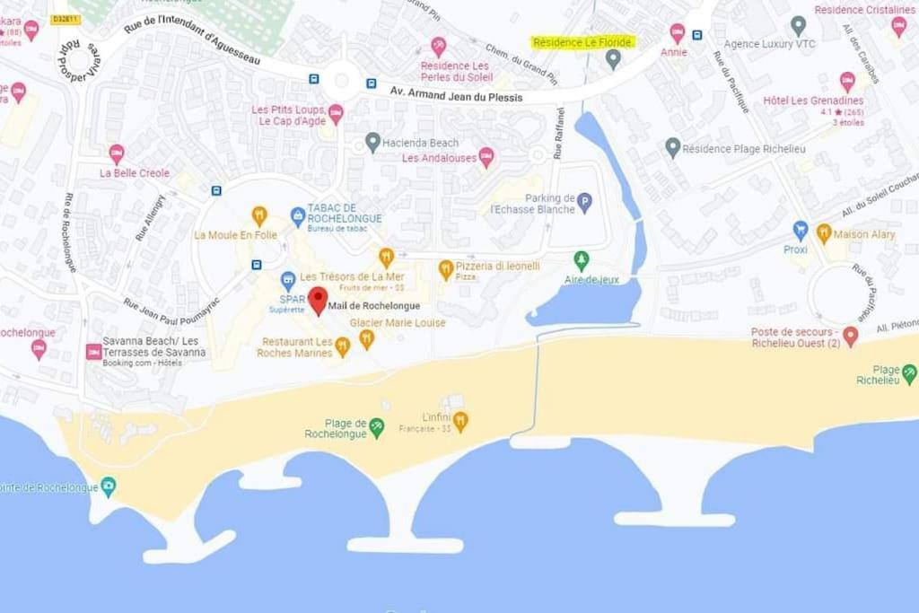Appartement Le Florid Cap D'Agde, T2 , 4 Pers, 200M Plage, Terrasse Exterior foto